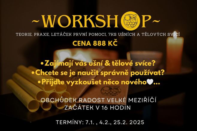 Chtěli byste se naučit, jak správně pracovat s ušními a tělovými svícemi?🕯️ Připravili jsme si pro vás workshopy ve třech...