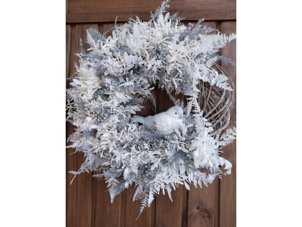 Zimní věnec s ptáčkem