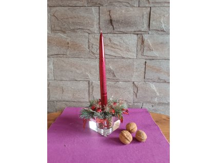 Vánoční skleněný svícen "šípky"