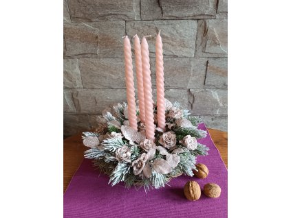 Adventní svícen starorůžový