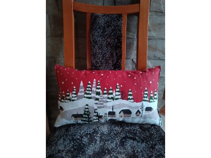 Vánoční polštářek zimní krajina