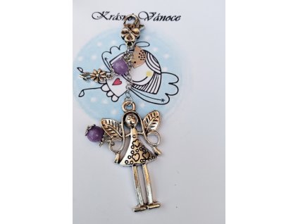 Přívěsek Andělka s Chalcedon a kytička