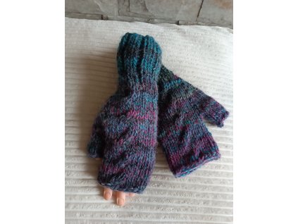 Ručně pletené bezprsté rukavice