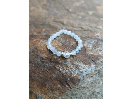 Prstýnek z minerálů Achát se zirkonem