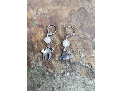 Náušnice kočka a myš