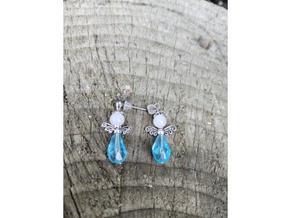 Náušnice Andělky sv.modré s křišťálem