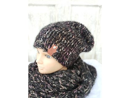 Čepice černá s melirem