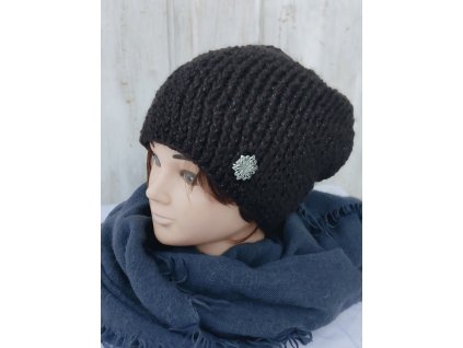 Čepice černá třpytivá