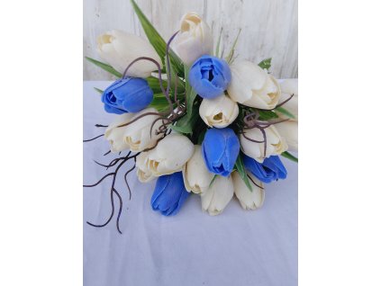 Kytice modrobílé tulipány č.7