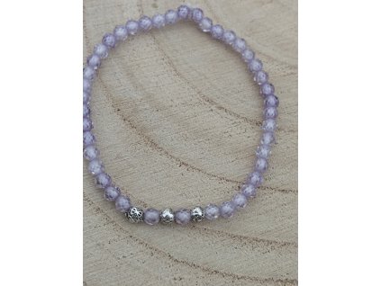 Náramek z minerálů kubicky zirkon lila