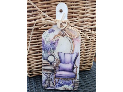 Dřevěné prkénko,, Křeslo v levanduli,,