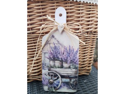 Dřevěné prkénko,, Levandule na voze,,