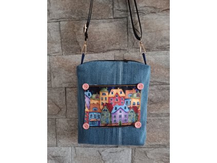 crossbody taštička "domečky"