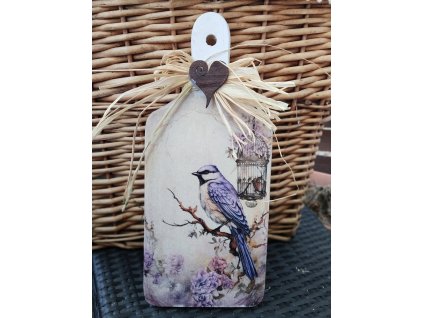 Dřevěné prkénko,, Levandule s ptáčkem,,