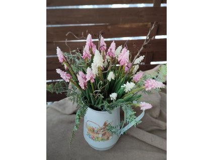 Jarní aranžmá,, Růžovo bílé modřence,,