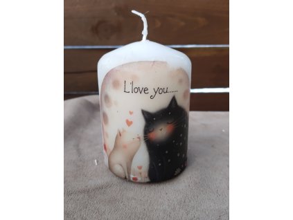 Svíčka,, zamilované kočky,,