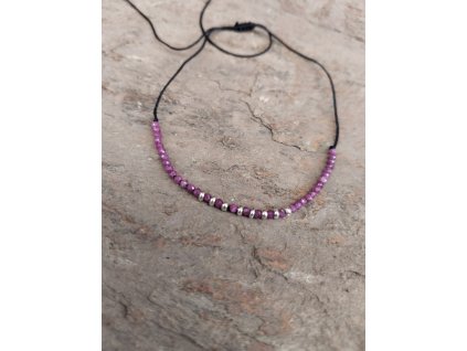 Náramek z minerálů,, Rubín,,