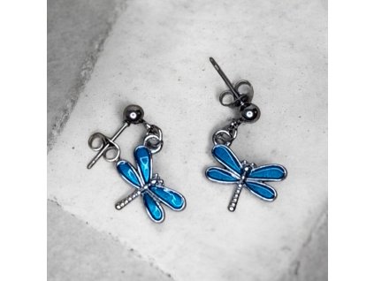 Náušnice,, Modré vážky,,