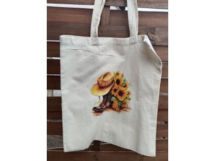 Plátěná taška,,Klobouk,boty slunečnice,,