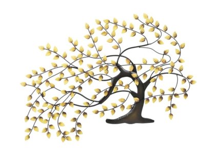 Kovový strom,, Zlaté lístky,,