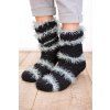 Pletené ponožky černé s chlupem