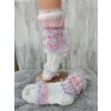 Pletené ponožky růžové s bílým