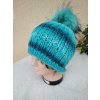 Čepice ručně pletená modrá