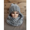 Čepice s nákrčníkem šedé ombré