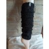 Originální ručně pletené návleky na nohy černé s leskem 15527975