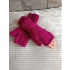 Ručně pletené bezprsté rukavice barva cyklámen