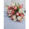 Kytice tulipánů bílo růžové č.6