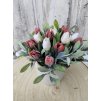 Velikonoční aranžmá Tulipány červeno bílé
