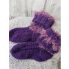 Pletené ponožky,, Fialové chlupatky,,