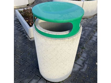 Kruhový odpadkový koš s poklopem 1