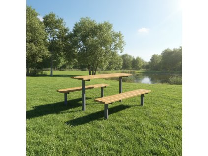 zahradní set STANDART – kovová sestava se stolem a lavičkami