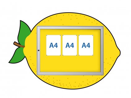 Informační hliníková vitrína - dětský motiv citron