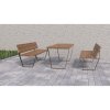 Piknikový set INO II – venkovní stůl se dvěma lavičkami, ocelová konstrukce jekl 60×10 mm a dřevěné latě 1500–1950 mm
