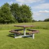 lavičky a stůl ELIS – plastový recyklát hnědé barvy, konstrukce jekl 60×60 mm