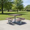 zahradní set ELIS – pevný čtvercový stůl s lavicemi, konstrukce jekl 60×60 mm, plastový recyklát