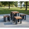 zahradní set TABURET – robustní kovová konstrukce s dřevěnými taburety a stolem