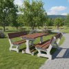 lavičky se stolem GOLEM – betonová konstrukce, prkna šířky 120 mm, délky 1500/1750/1950 m