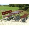 zahradní set PORTA – ocelová konstrukce s dřevěnými lavicemi a stolem