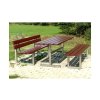 venkovní set PORTA 1× stůl + 2× lavičky pro veřejné prostory