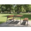 zahradní set MARCO – kovový rám s dřevěnými lavicemi a stolem