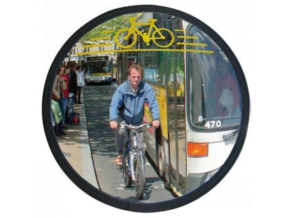 Cyclomir - zrcadlo pro cyklostezky (Popis Ø 320 mm, do 5 m - Černý rám)