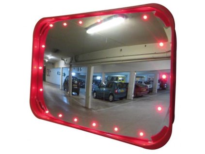 Osvětlené zrcadlo do garáží (Popis 400 x 600 mm, do 9 m - Polymir)