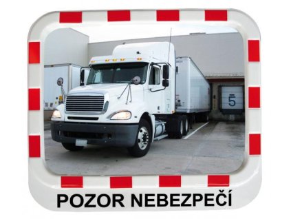 Zrcadla s nápisem (Popis 800x600mm, do 20m-POZOR NEBEZPEČÍ)