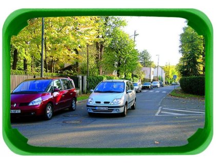 Zrcadla v zeleném rámu (Popis Ø 400 mm, do 5 m - Polymir)