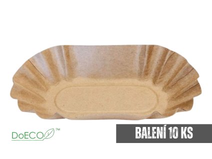 Wafe Kraft Papírová miska s tukovou bariérou 90x160x30mm | 10ks