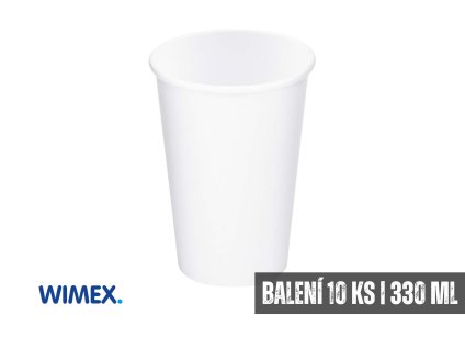 Papírový kelímek bílý 330ml průměr 8cm | 10ks